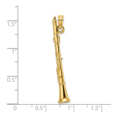 14K Yellow Gold 3-D Clarinet Pendant – view 4