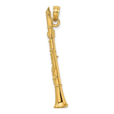 14K Yellow Gold 3-D Clarinet Pendant – view 5