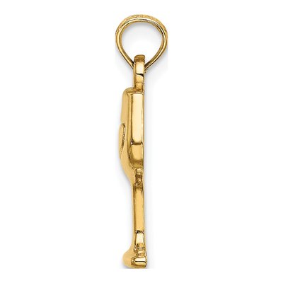 14K Yellow Gold Wine Glass Pendant – view 3