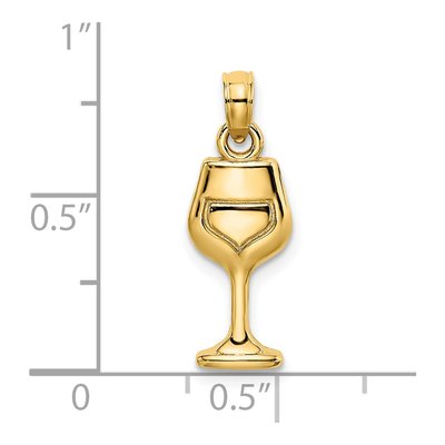 14K Yellow Gold Wine Glass Pendant – view 4