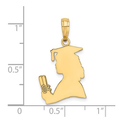 14K Yellow Gold Graduation Diploma Charm – view 4