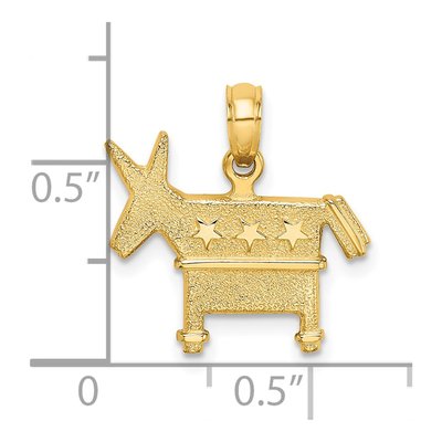14K Yellow Gold 3D Democratic Donkey Charm – view 4