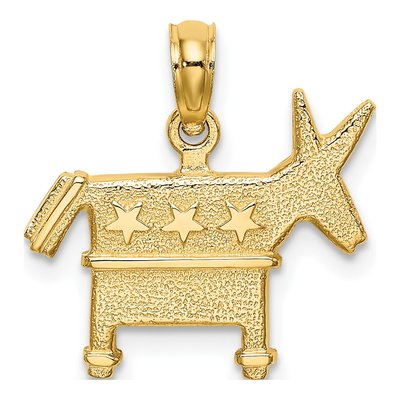 14K Yellow Gold 3D Democratic Donkey Charm – view 5