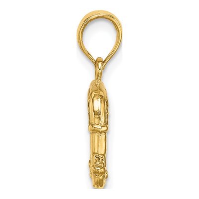 14K Yellow Gold 3D Elephant Pendant – view 3