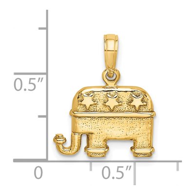 14K Yellow Gold 3D Elephant Pendant – view 4