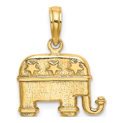 14K Yellow Gold 3D Elephant Pendant – view 5