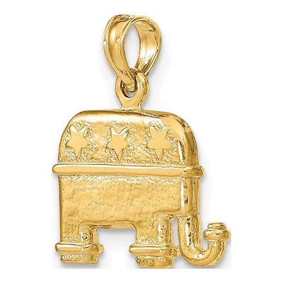 14K Yellow Gold 3D Elephant Pendant – view 6