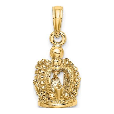 14K Yellow Gold 3D Crown Pendant – view 5