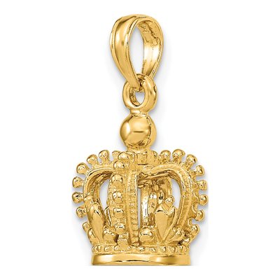 14K Yellow Gold 3D Crown Pendant – view 6