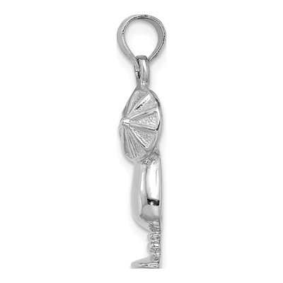 14K White Gold Tropical Drink Pendant – view 3
