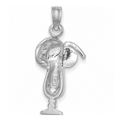 14K White Gold Tropical Drink Pendant – view 5
