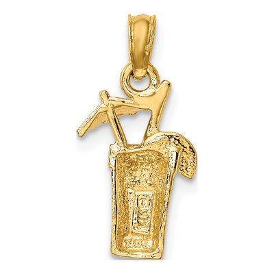 14K Yellow Gold Cocktail Umbrella Pendant – view 5