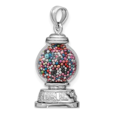 14K White Gold 3D Gumball Machine Pendant – view 5