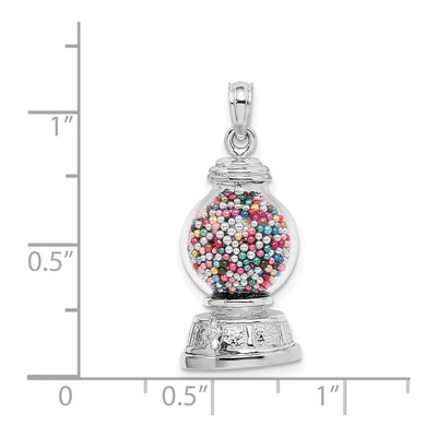 14K White Gold 3D Gumball Machine Pendant – view 6