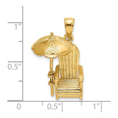 14K Yellow Gold 3-D Beach Chair Charm – view 4