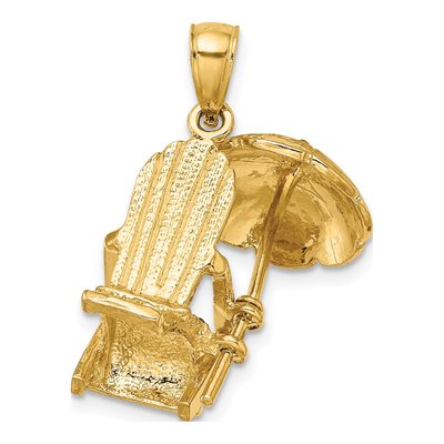 14K Yellow Gold 3-D Beach Chair Charm – view 5