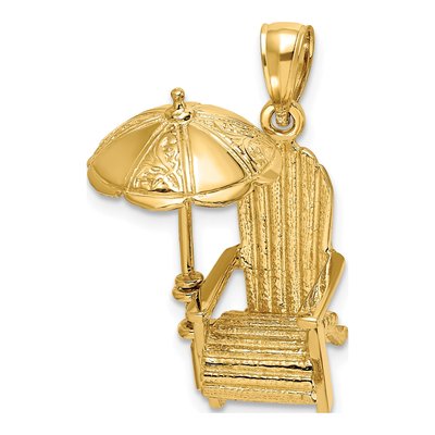 14K Yellow Gold 3-D Beach Chair Charm – view 6