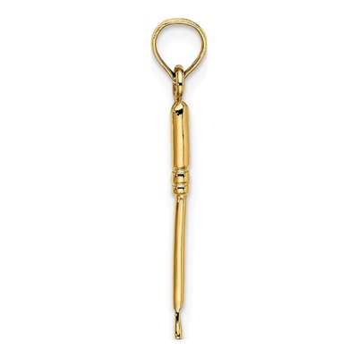 14K Yellow Gold 3D Weeding Garden Tool Charm – view 3