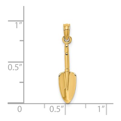 14K Yellow Gold 3D Trowel Garden Tool Charm – view 4