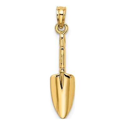 14K Yellow Gold 3D Trowel Garden Tool Charm – view 5