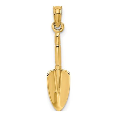 14K Yellow Gold 3D Trowel Garden Tool Charm