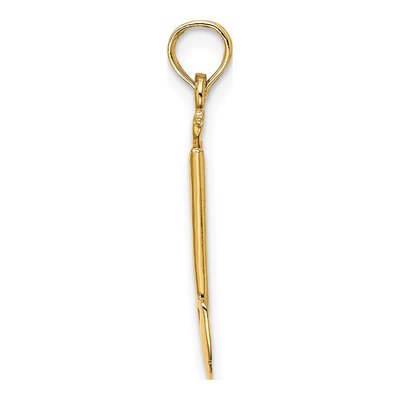 14K Yellow Gold 3D Shovel Charm – view 3