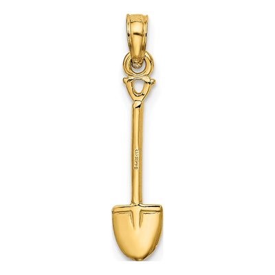 14K Yellow Gold 3D Shovel Charm – view 5