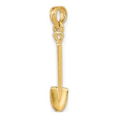 14K Yellow Gold 3D Shovel Charm – view 6