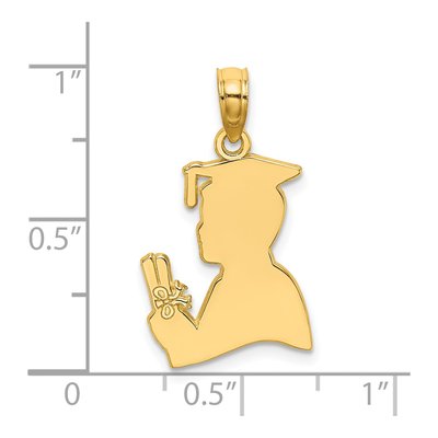 14K Yellow Gold Graduation Charm – view 4