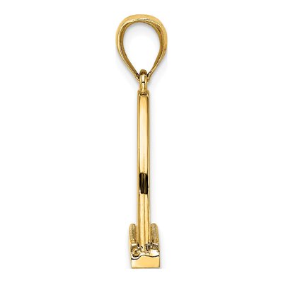 14K Yellow Gold 3D Horse Stirrup Charm – view 3