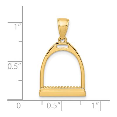 14K Yellow Gold 3D Horse Stirrup Charm – view 4