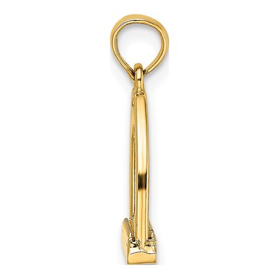 14K Yellow Gold Horse Stirrup Pendant – view 3