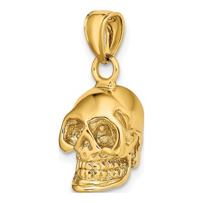 14K Yellow Gold 3-D Skull Pendant – view 4