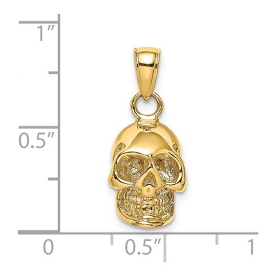 14K Yellow Gold 3-D Skull Pendant – view 6