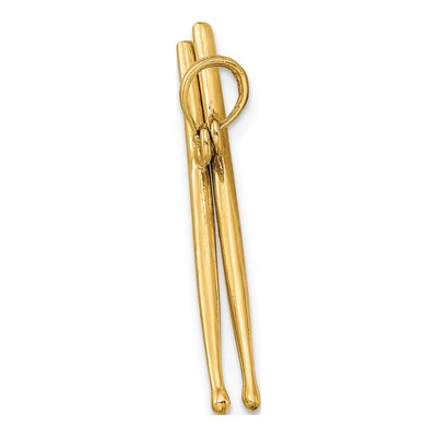 14K Yellow Gold 3D Moveable Drum Sticks Charm – view 3