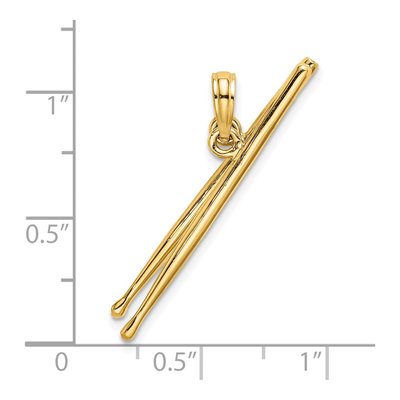 14K Yellow Gold 3D Moveable Drum Sticks Charm – view 4