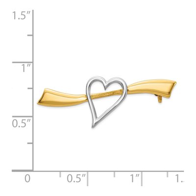 14K Yellow Gold & Rhodium Heart Pin – view 5