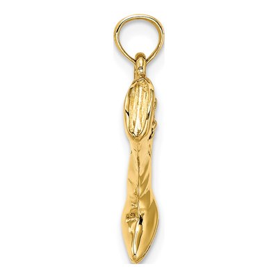 14K Yellow Gold 3D Cowboy Boot Pendant – view 3