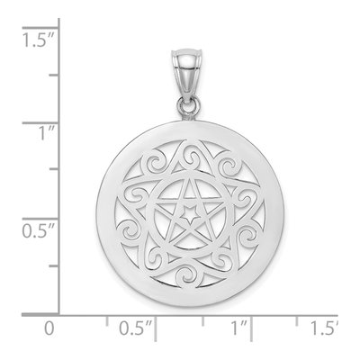14K White Gold Tribal Star Charm – view 4