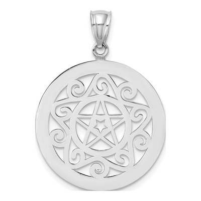 14K White Gold Tribal Star Charm – view 5