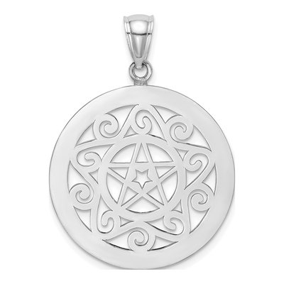 14K White Gold Tribal Star Charm