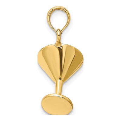 14K Yellow Gold 3-D Martini Glass Pendant – view 3