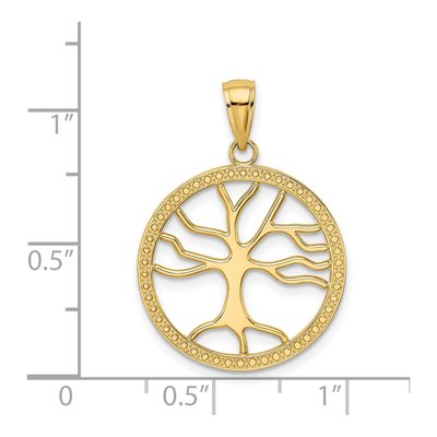 14K Yellow Gold Tree of Life Round Frame Charm – view 4