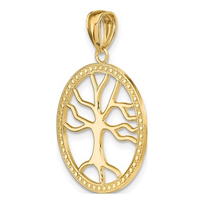 14K Yellow Gold Tree of Life Round Frame Charm – view 6