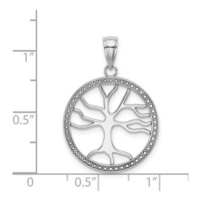 14K White Gold Tree of Life Round Frame Charm – view 4
