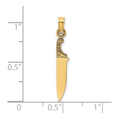 14K Yellow Gold 3D Butcher Knife Charm – view 4