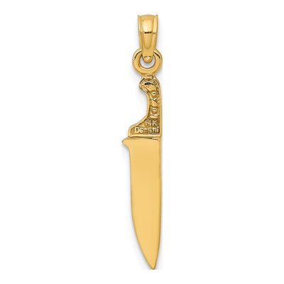 14K Yellow Gold 3D Butcher Knife Charm – view 5