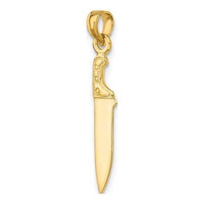 14K Yellow Gold 3D Butcher Knife Charm – view 6