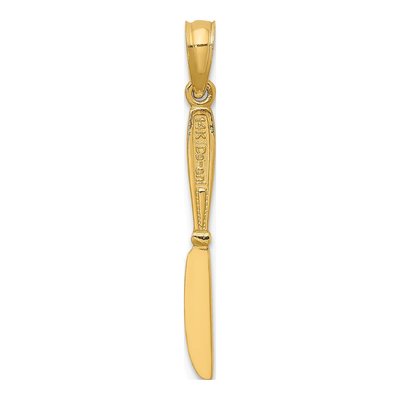 14K Yellow Gold 3D Table Knife Charm – view 5