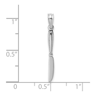14K White Gold Table Knife Pendant – view 4
